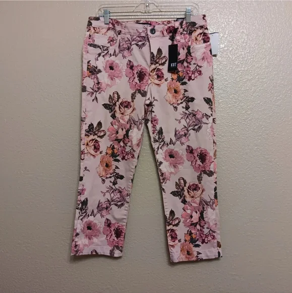 Kut From The Kloth Floral Lauren Crop Jeans NEW - Picture 1 of 4